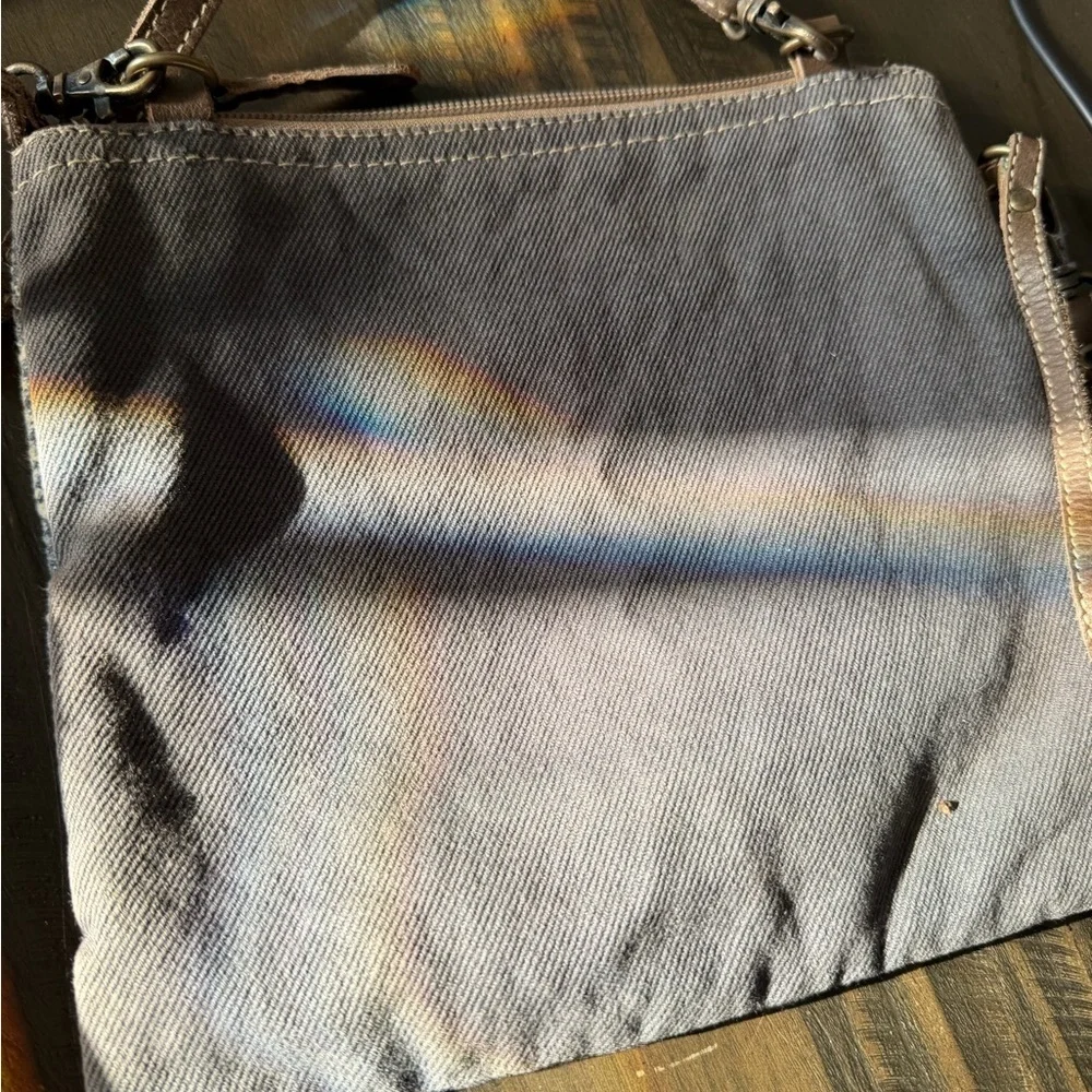 Myra Bag Blue and Gray Patterned Crossbody